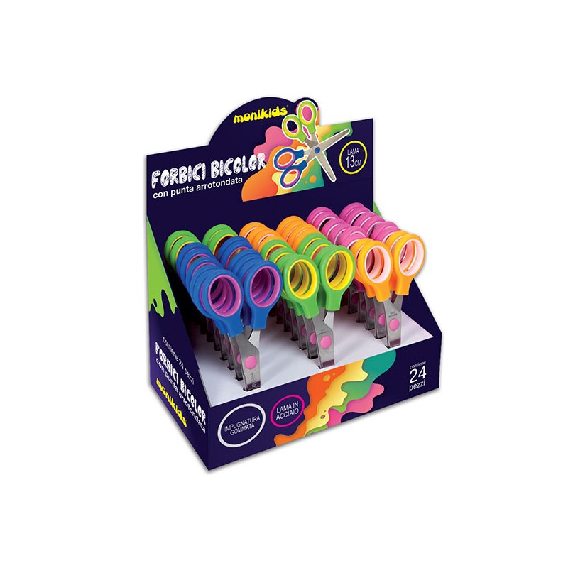 FORBICE BICOLOR NIKOFFICE 13CM CON PUNTA ARROTONDATA CF.24 14NIK036