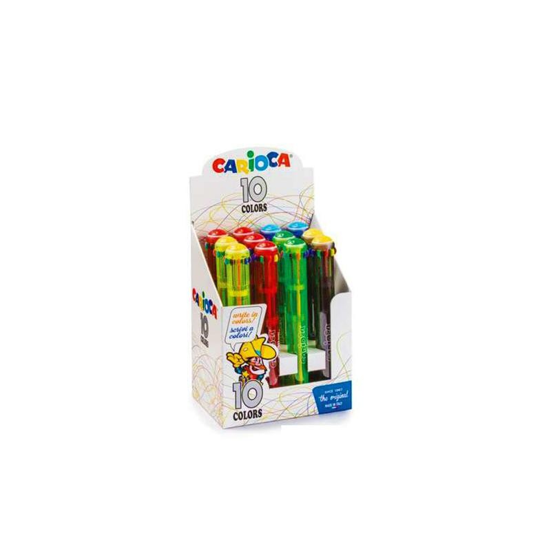 PENNA CARIOCA MULTICOLOR  10 COLORI FLUO CONF DA 12PZ