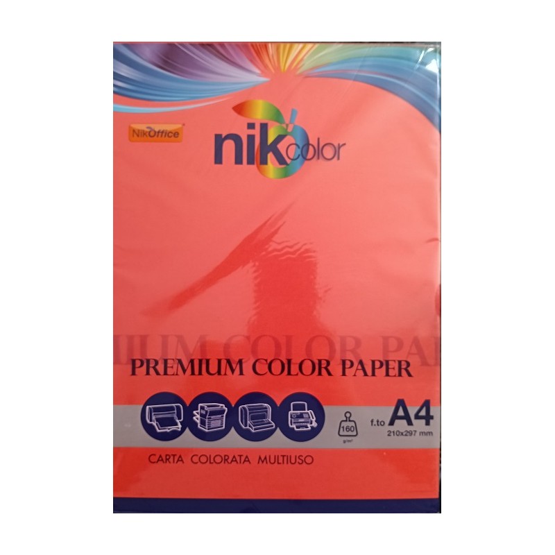 CARTA A4 NIKOFFICE ROSSO FORTE 125FG 160GR 23NIK091/160