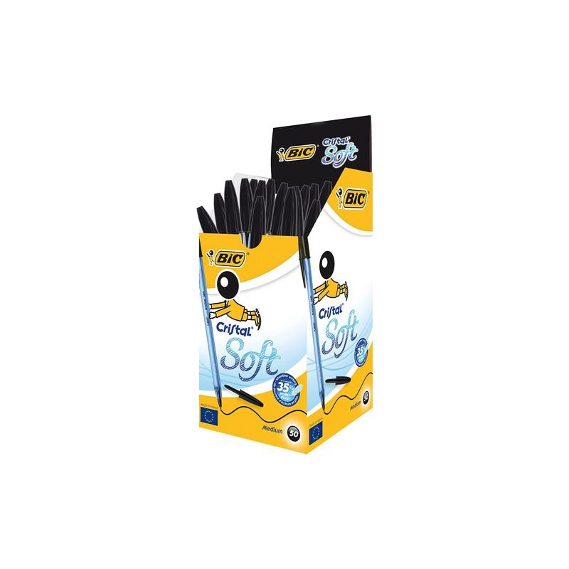 PENNE BIC CRISTAL SOFT NERO conf. 50 pz