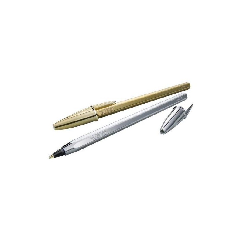 PENNE BIC CRISTAL SHINE COLORE ARGENTO NERO CF.20